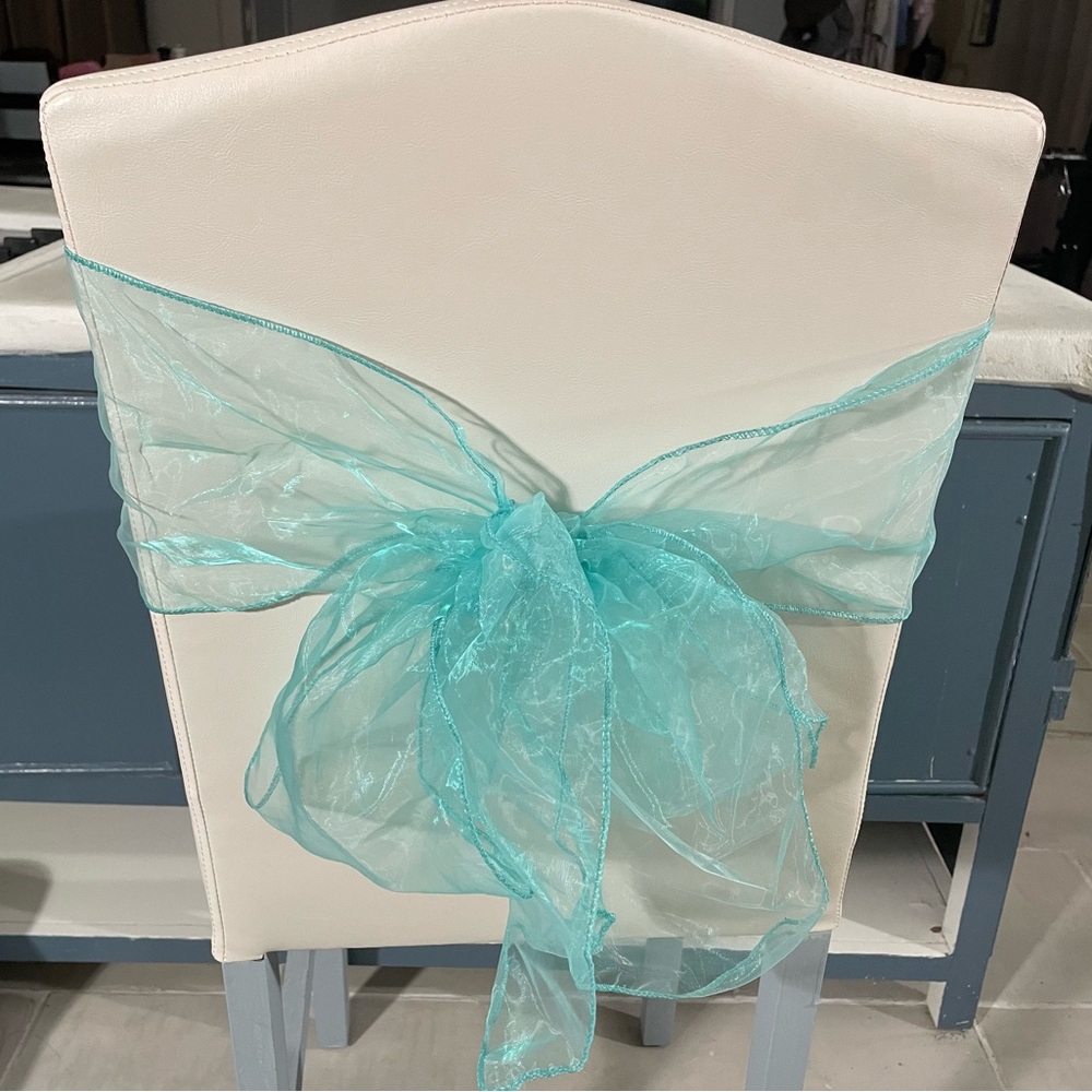 Turquoise color/Chair Decoration Party Event.